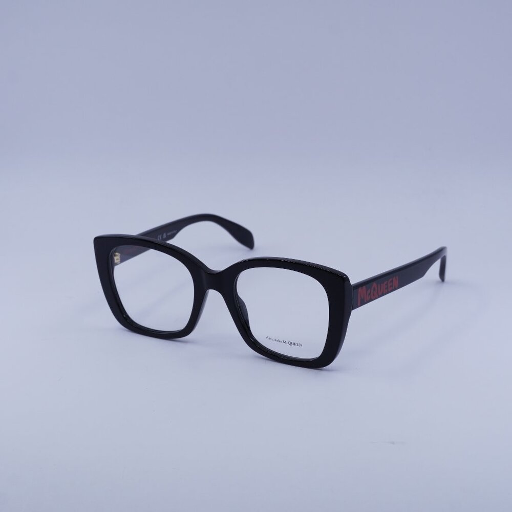 Alexander McQueen AM0351O 002 Eyeglasses Black 52mm Square Frame